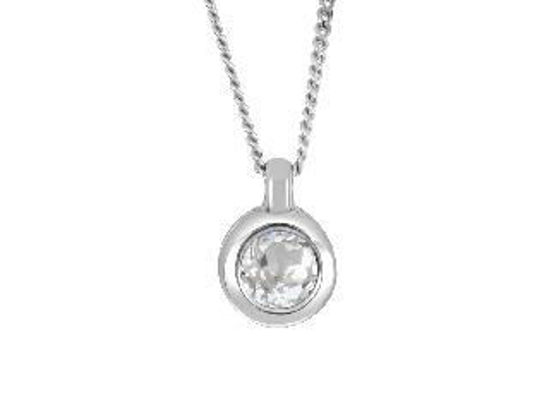 Image sur Collier en or blanc 10KT avec un topaze blanc véritable