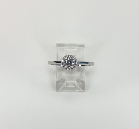 Image sur Bague en or blanc 10KT avec zircons cubiques