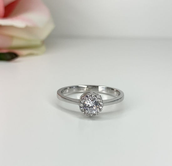 Image sur Bague en or blanc 10KT avec zircons cubiques