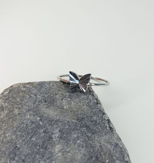 Image sur Bague en or blanc 10KT avec papillon
