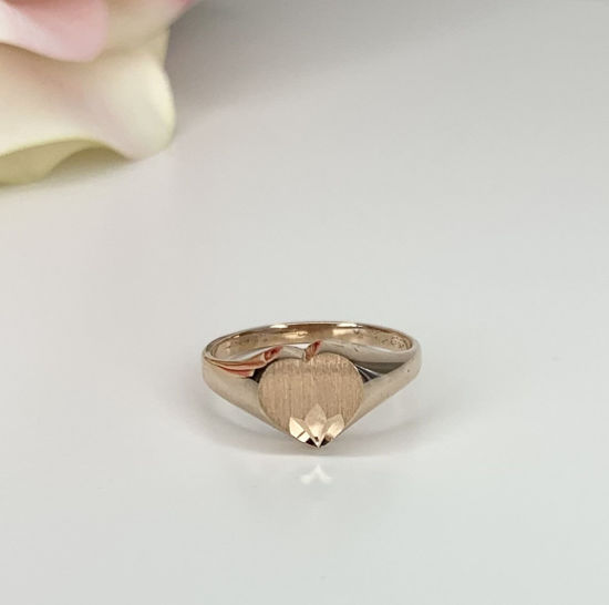 Image sur Bague en or rose 10KT en forme de cœur