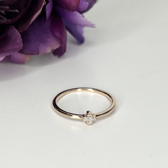 Image sur Bague en or rose avec zircons cubiques