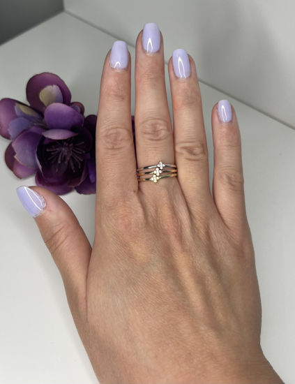 Image sur Bague en or rose avec zircons cubiques