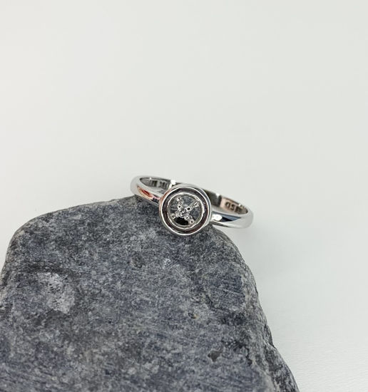 Image sur Bague en or blanc 10KT avec un diamant