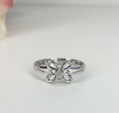 Image de Bague en or blanc 10KT avec un diamant