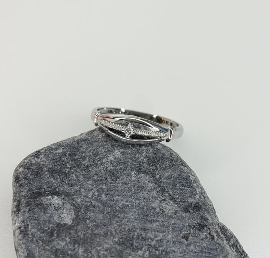 Image sur Bague en or blanc 10KT avec un diamant