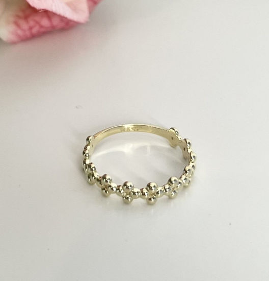 Image sur Jonc en or jaune motif fleur