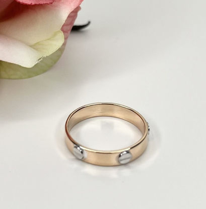 Image de Jonc en or rose et blanc motif style cartier