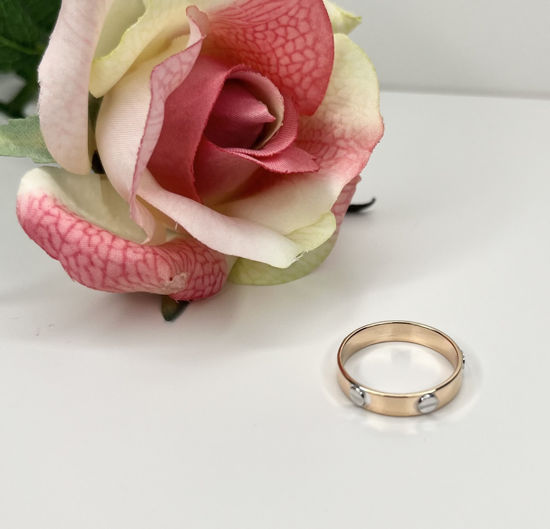 Image sur Jonc en or rose et blanc motif style cartier