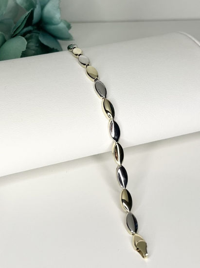 Image sur Bracelet de Fantaisie 7 1/4" en or jaune et blanc