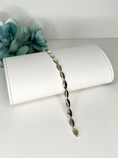 Image sur Bracelet de Fantaisie 7 1/4" en or jaune et blanc