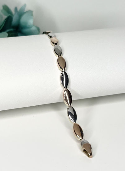 Image sur Bracelet de Fantaisie 7 1/4" en or rose et blanc