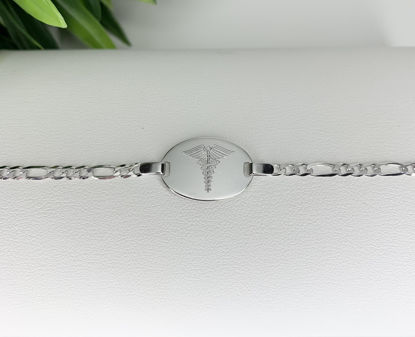 Image de Bracelet médical Figaro 7 1/4" en or blanc 10KT