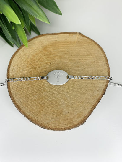 Image sur Bracelet médical Figaro 7 1/4" en or blanc 10KT