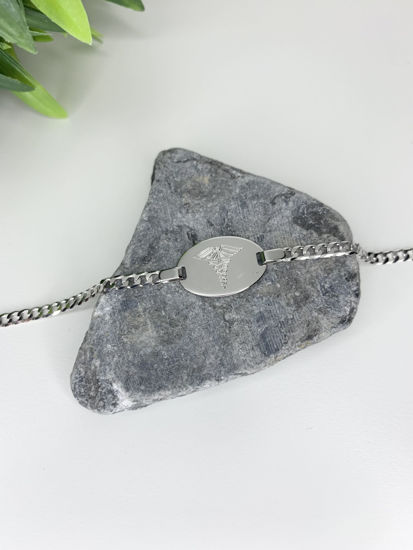Image sur Bracelet médical Gourmette 7 1/2" en or blanc 10KT