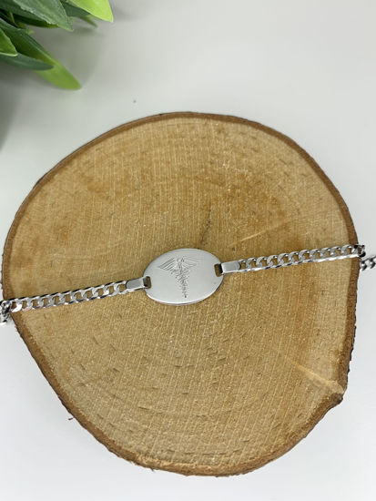 Image sur Bracelet médical Gourmette 7 1/2" en or blanc 10KT