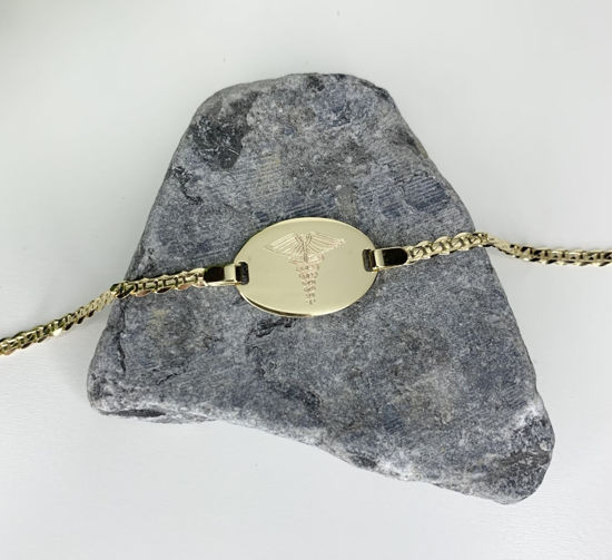 Image sur Bracelet médical maille Gucci 7 1/2" en or jaune 10KT