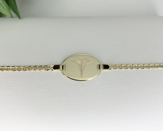 Image sur Bracelet médical maille Gucci 7 1/2" en or jaune 10KT