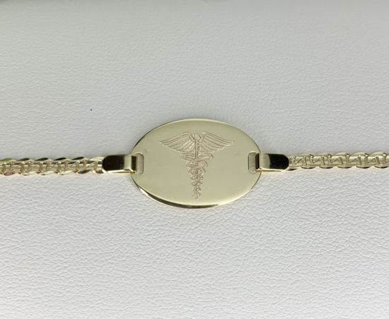 Image sur Bracelet médical maille Gucci 7 1/2" en or jaune 10KT