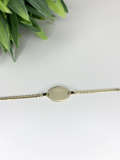 Image sur Bracelet médical maille Gucci 7 1/2" en or jaune 10KT