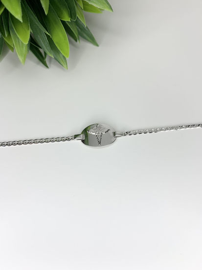 Image sur Bracelet médical maille Gucci 7" en or blanc 10KT