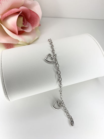 Image sur Bracelet cœurs 7'' en argent 925