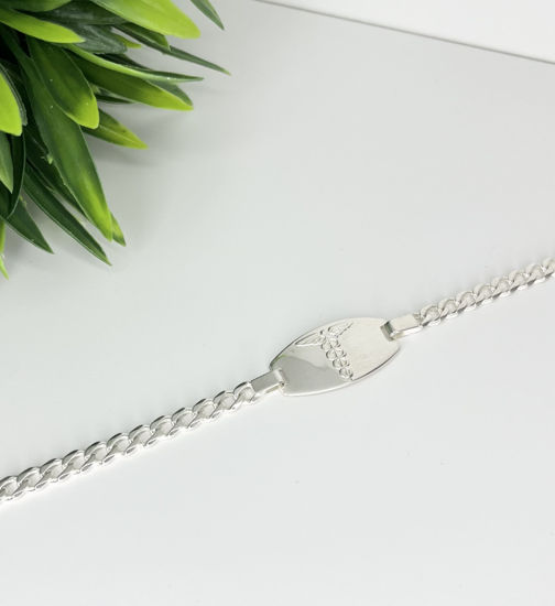 Image sur Bracelet médical Gourmette 8 1/4" en argent 925