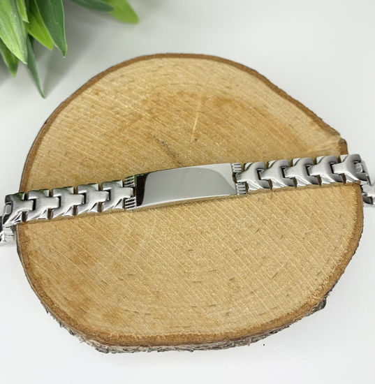 Image sur Bracelet semi-rigide avec plaque en acier inoxydable 7 1/4" - BID508