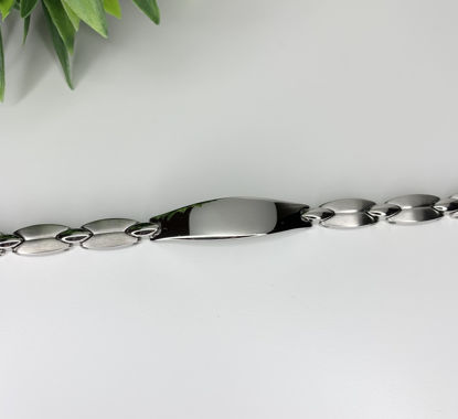 Image de Bracelet semi-rigide avec plaque en acier inoxydable 7 1/4" - BID547