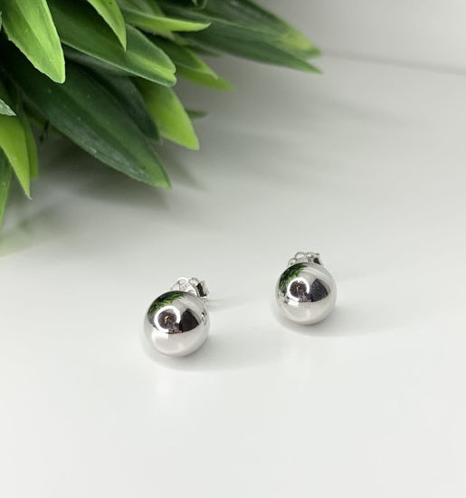 Image sur Boucles d'oreilles en or blanc 10KT - 8mm