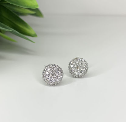 Image de Boucles d'oreilles en or blanc 10KT avec zircons cubiques