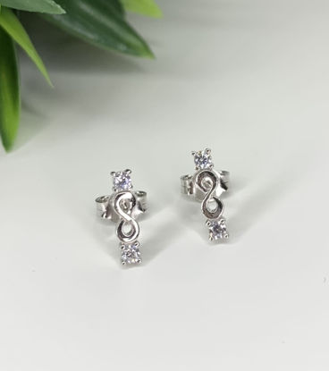 Image de Boucles d'oreilles en or blanc 10KT avec zircons cubiques
