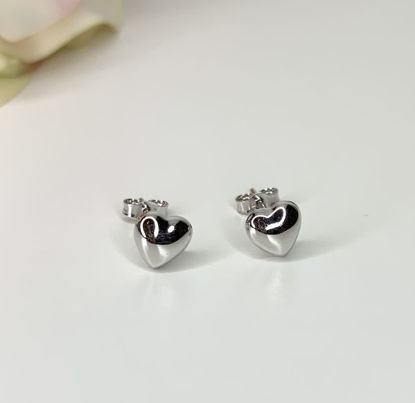Image de Boucles d'oreilles en or blanc 10KT cœurs