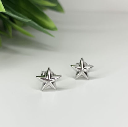 Image de Boucles d'oreilles en or blanc étoiles