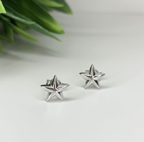 Image sur Boucles d'oreilles en or blanc étoiles