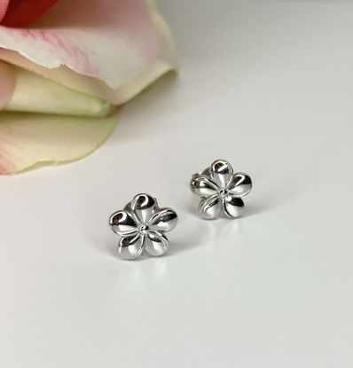 Image de Boucles d'oreilles en or blanc fleurs
