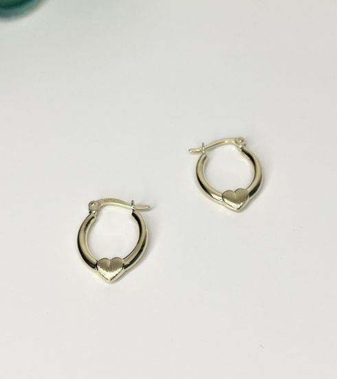 Image sur Boucles d'oreilles en or jaune avec cœurs