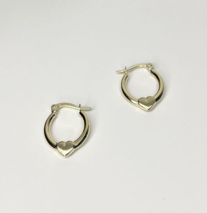 Image de Boucles d'oreilles en or jaune avec cœurs
