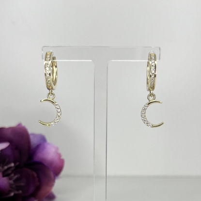 Image de Boucles d'oreilles en or jaune avec lune