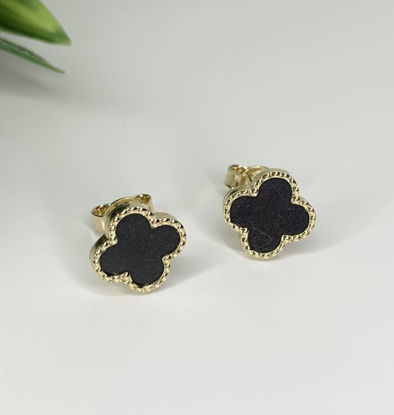 Image de Boucles d'oreilles en or jaune avec onyx