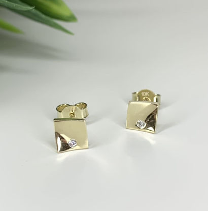 Image de Boucles d'oreilles en or jaune avec zircon cubique