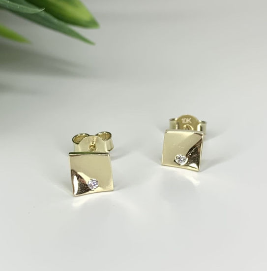 Image sur Boucles d'oreilles en or jaune avec zircon cubique