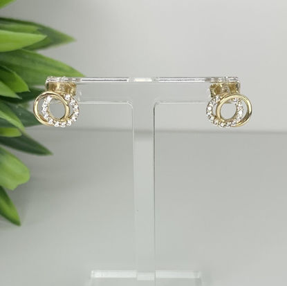 Image de Boucles d'oreilles en or jaune avec zircons cubiques