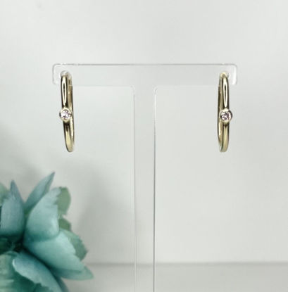 Image de Boucles d'oreilles en or jaune avec zircons roses