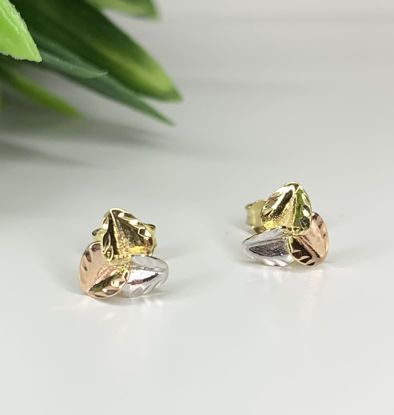 Image de Boucles d'oreilles en or jaune, blanc et rose