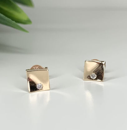 Image de Boucles d'oreilles en or rose avec zircon cubique