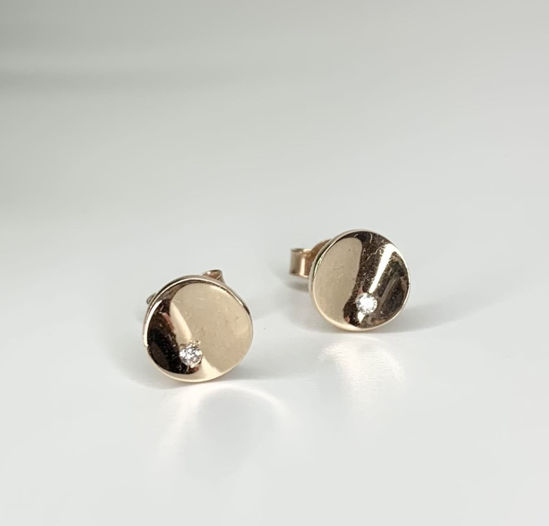 Image sur Boucles d'oreilles en or rose avec zircon cubique