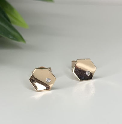 Image de Boucles d'oreilles en or rose avec zircon cubique