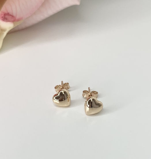 Image sur Boucles d'oreilles en or rose cœurs