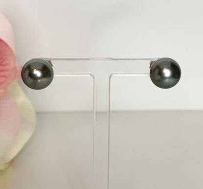 Image de Boucles d'oreilles perles noires de Tahiti